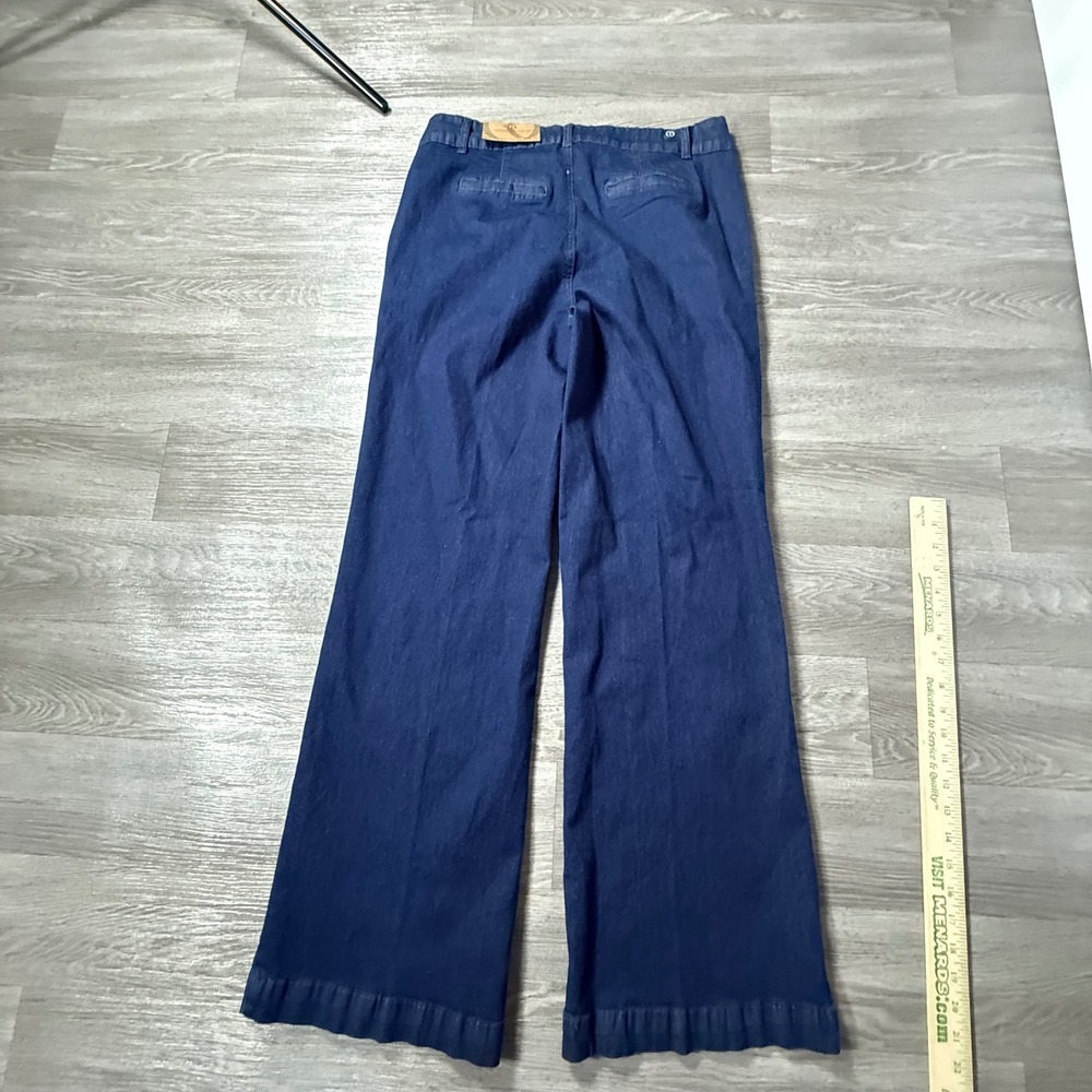 Our Republic For All Womens High Rise‎ Trouser Wide Leg Dark Wash Denim Jeans 14 - Picture 8 of 9